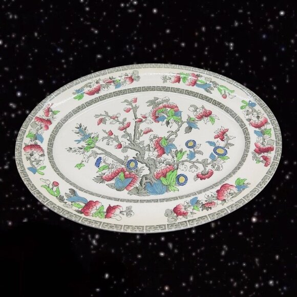 Johnson Brothers Indian Tree Oval Serving Platter Dish Large Painted Ceramic 12” - Picture 1 of 13